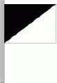bandiera nera e bianca divisa in diagonali