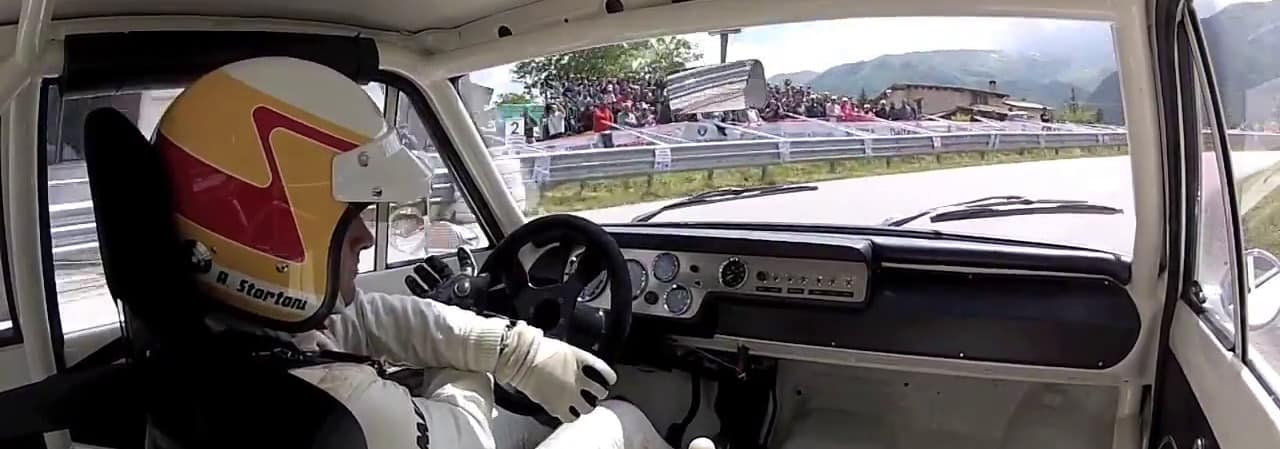 andrea stortoni a bordo della Ford cortina lotus